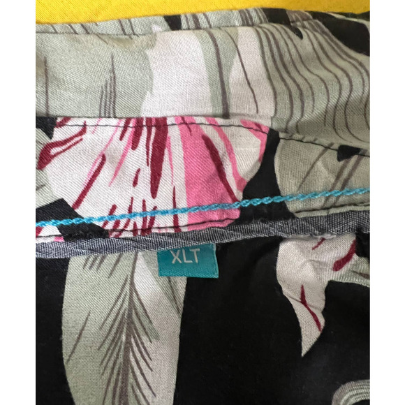 Tenth & Ocean Black Tropical Print Hawaiian Button Down, Size XLT - Picture 4 of 6